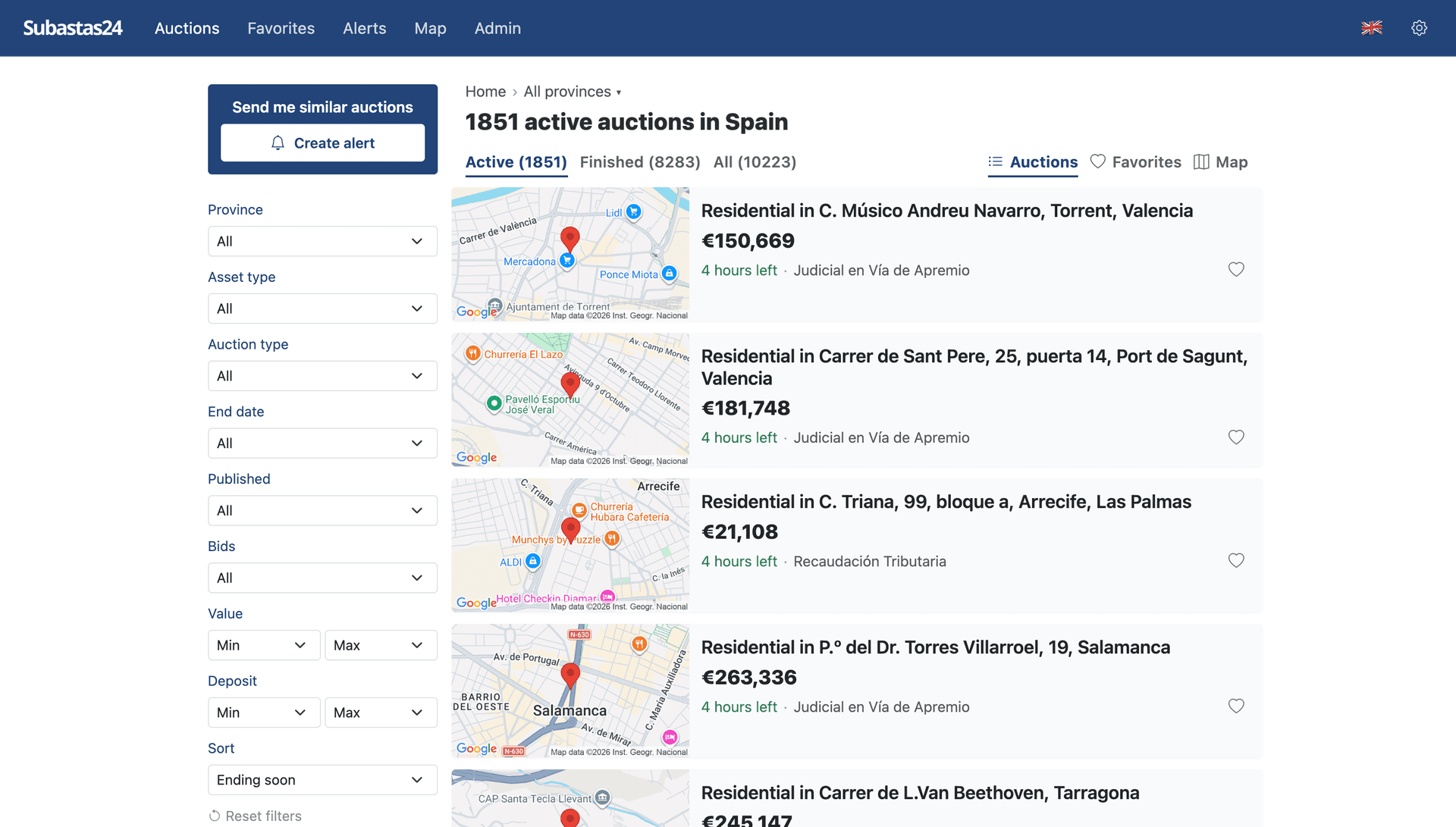 Subastas24 screenshot